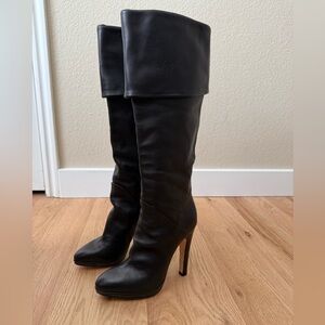 Giuseppe Zanotti Black Leather OTK Foldover Platform
Over the knee Boots Size 37